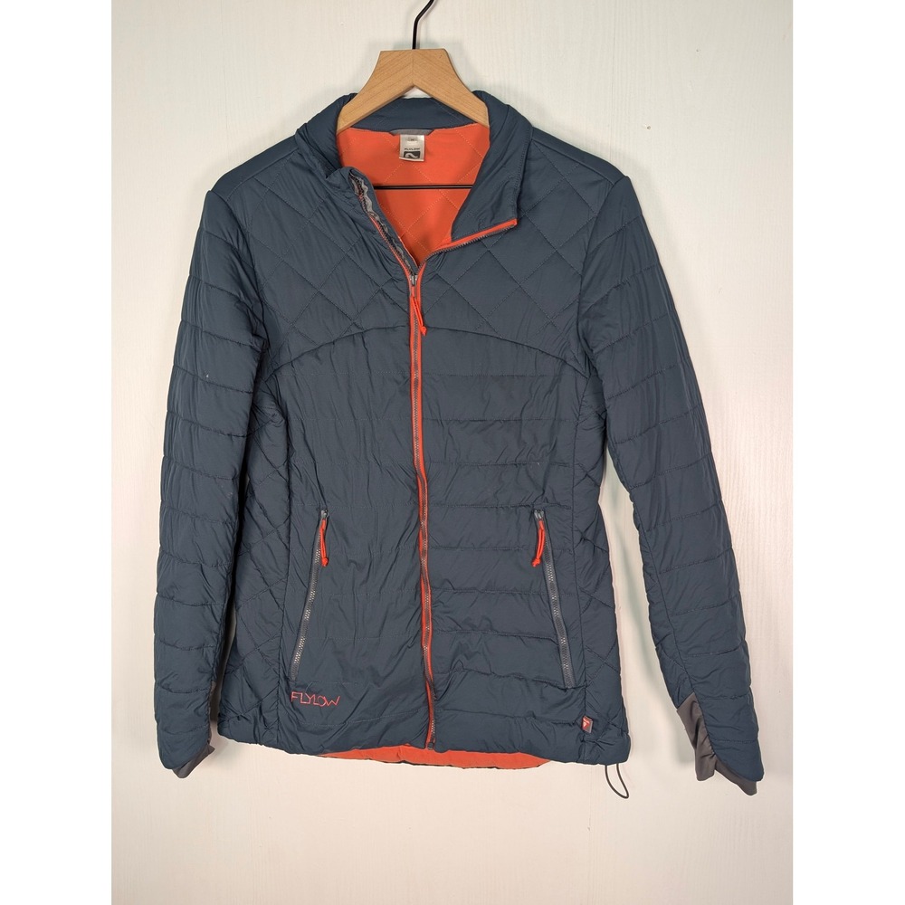 Flylow Betty Jacket Womens Medium Blue Orange Quilted General Down Jacket